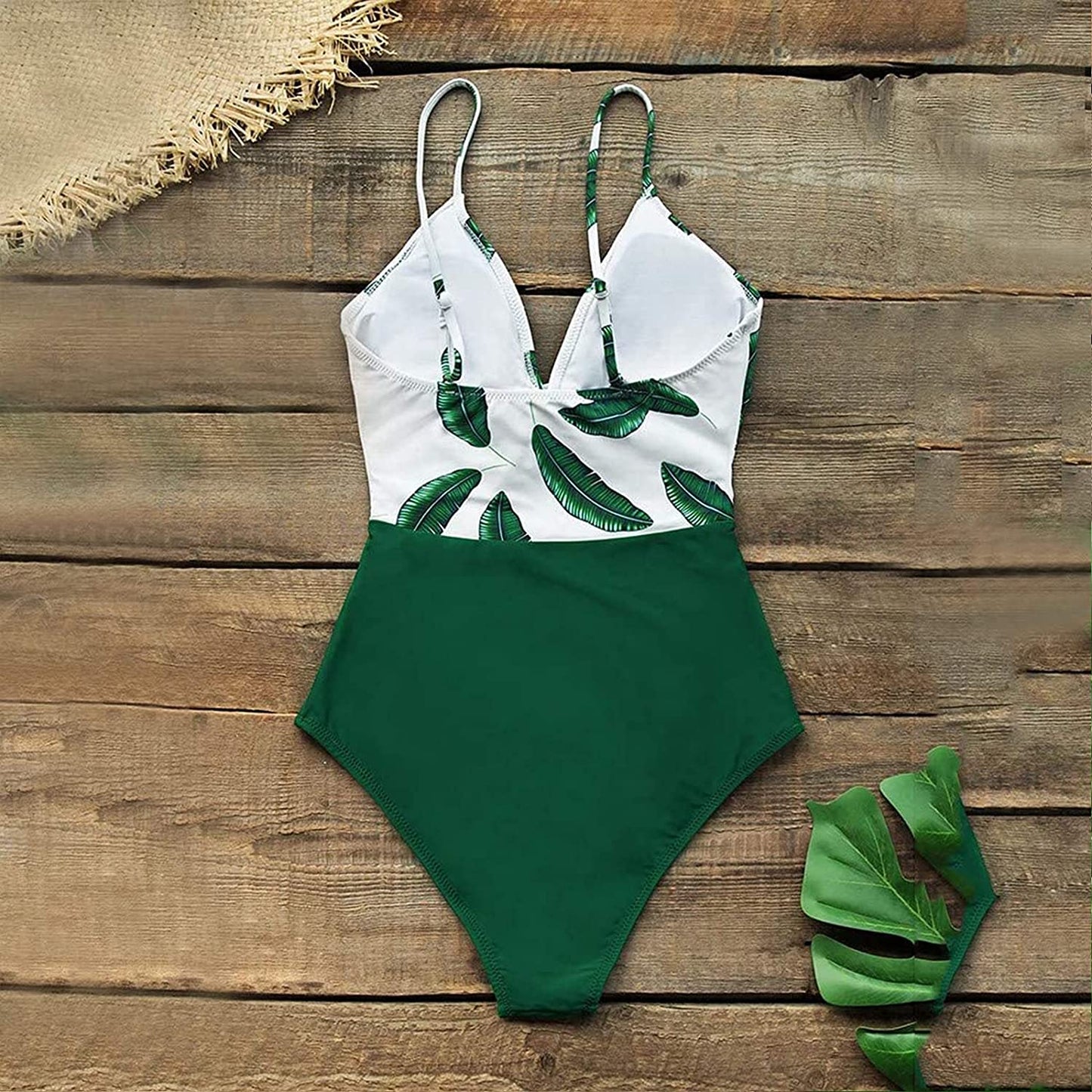 Womens Maternity Swimsuit in The Forest High Waist One Piece Beachwear Swimwear V-Neck Bathing(S-3XL)