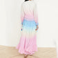 Gradient Color Ruffle Irregular Maternity For Babyshower Maxi Dress