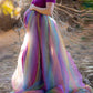 Off Shoulder Rainbow Mesh Baby Shower Maternity Photoshoot Maxi Dress