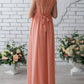 Lace Draped Round Neck For Babyshower Maternity Maxi Dress
