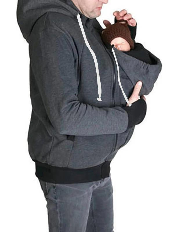 Pockets Dad Kangaroo And Baby Carrier Multi-Functional Sweatshirt