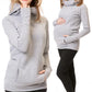 Seindeal Burgundy Plus Size Baby Breast Feeding Maternity Nursing Sweatshirt