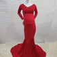 Seindeal Solid Color Off Shoulder Bodycon Baby Shower Dresses Maxi Mermaid Maternity Dress for Photoshoot