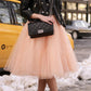 Seindeal Women's Fashion Midi Skirt Tulle Skirt High Waisted Puffy Party Plus Size