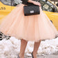 Seindeal Women's Fashion Midi Skirt Tulle Skirt High Waisted Puffy Party Plus Size