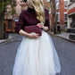 Seindeal  White Solid Color Draped High Waisted Tutu Puffy Party Midi Skirt Women Elegant Tulle Skirt