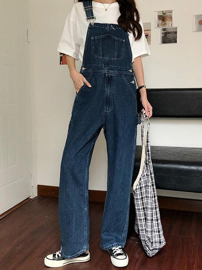 Seindeal Pockets Jeans Dungarees Long Jumpsuit Overall Casual Women Fashion