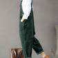 Solid color pockets buttons bib women overalls dungarees