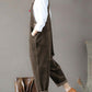 Solid color pockets buttons bib women overalls dungarees