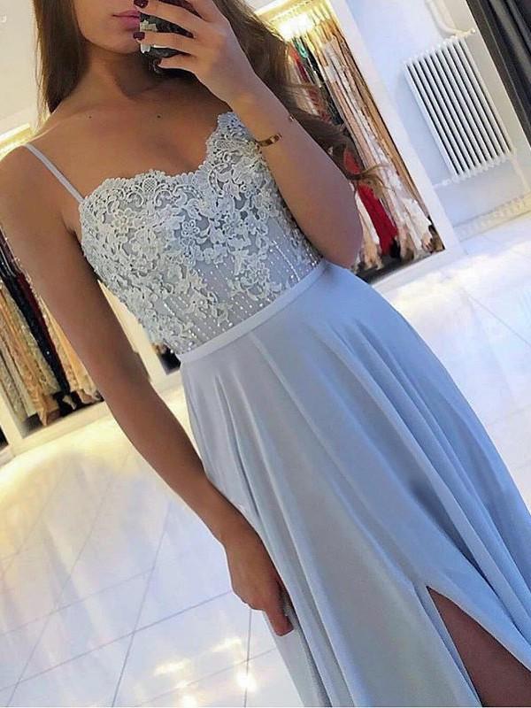 Seindeal   Lace Spaghetti Straps Backless V-Neck Slit Elegant Maxi Dress Evening Dress Engagement Dresses