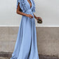 Cascading Ruffle High Waist Deep V Neck Sleeveless Maxi Dresses Women's Evening Dress