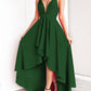 Green Spaghetti Straps Backless Lacing at the Back Deep V-Neck St. Patrick's Day Elegant Maxi Dress Evening Dress