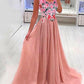 Floral Pleated V-Neck Sleeveless Women's Maxi Dresses Elegant Dress Evening Dress