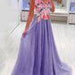 Floral Pleated V-Neck Sleeveless Women's Maxi Dresses Elegant Dress Evening Dress