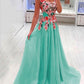 Floral Pleated V-Neck Sleeveless Women's Maxi Dresses Elegant Dress Evening Dress