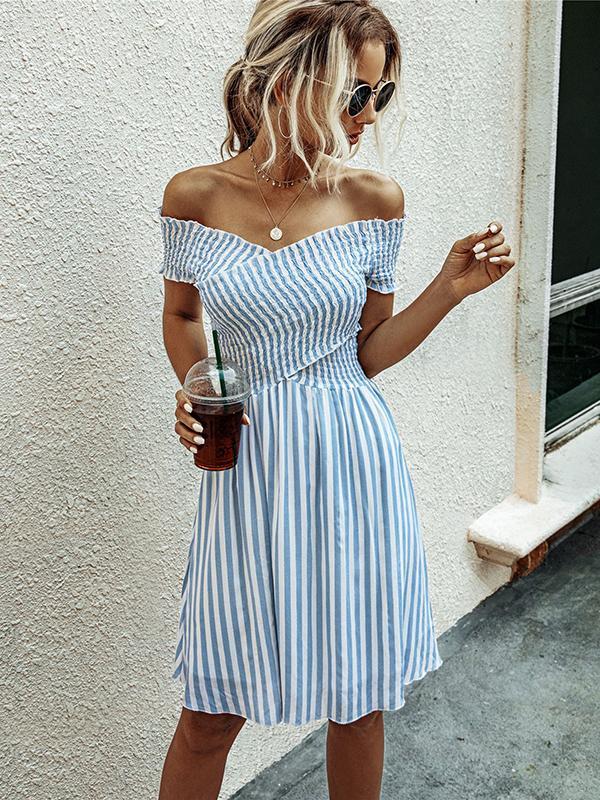 Seindeal Mini Dress Cocktail Dress Summer Off Shoulder Sweet Ladies Fashion