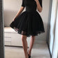 Seindeal Grenadine Off Shoulder Backless Tutu Sexy Mini Black Dress Halloween Costume Cocktail Graduation Short