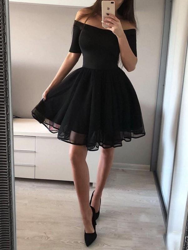 Seindeal Grenadine Off Shoulder Backless Tutu Sexy Mini Black Dress Halloween Costume Cocktail Graduation Short