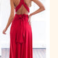 Red Backless Lacing V-Neck Spaghetti Straps Women Maxi Dresses Elegant Dress Evening Dress