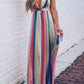 Colorful V-Neck Spaghetti Straps Maxi Dresses Women Fashion Elegant Dress