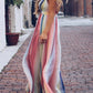 Colorful V-Neck Spaghetti Straps Maxi Dresses Women Fashion Elegant Dress