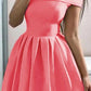 Zipper Bandeau Pleated Spaghetti Straps Beautiful A-Line Mini Dress Ladies Elegant Dress