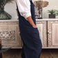 Solid color pockets long oversize women fashion dungarees