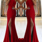 Cut Out Slit Round Neck Sleeveless Women Maxi Dresses Evening Dress Ball Gown