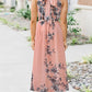 Floral Halter Round Neck Sleeveless Women Maxi Dresses Elegant Dress Summer Dress