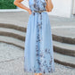 Floral Halter Round Neck Sleeveless Women Maxi Dresses Elegant Dress Summer Dress