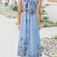 Floral Halter Round Neck Sleeveless Women Maxi Dresses Elegant Dress Summer Dress