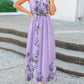 Floral Halter Round Neck Sleeveless Women Maxi Dresses Elegant Dress Summer Dress