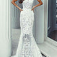 Lace Bandeau Fishtail Boat Neck Sleeveless Women Maxi Dresses Evening Dress Lace Dress