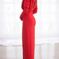 Side Slit Cut Out Zipper Round Neck Long Sleeve Maxi Dress Women Fashion Evening Dress