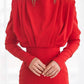 Side Slit Cut Out Zipper Round Neck Long Sleeve Maxi Dress Women Fashion Evening Dress