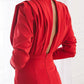 Side Slit Cut Out Zipper Round Neck Long Sleeve Maxi Dress Women Fashion Evening Dress