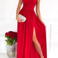 One Shoulder Slit Pleated Cut Out Sleeveless Women Maxi Dresses Evening Dress