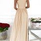 One Shoulder Slit Pleated Cut Out Sleeveless Women Maxi Dresses Evening Dress