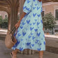 Heart shape oversize print round neck half-length women midi dresses casual dress summer dress