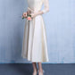 Lace bow round neck half-length midi dresses women evening dress