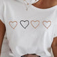 Love One Shoulder Round Neck Short Sleeve T-shirt Regular Women Fashion Top