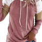 Patchwork Pockets Drawstring Hooded Long Sleeve Women's Fashion Sweatshirt