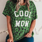 COOL MOM Letter Print Leopard Comfy Round Neck Short Sleeve Maternity T-Shirt
