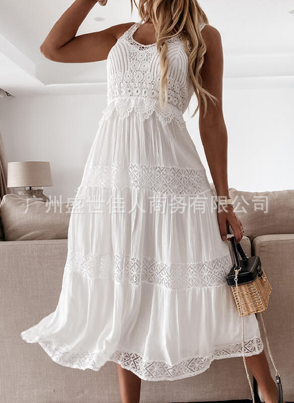 Vneck Spaghetti Strap Lace Vacation Bohemian Maternity Maxi Dress