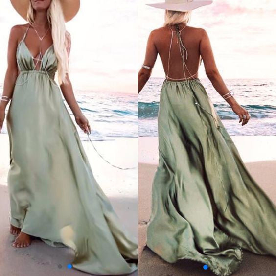 Halter Neck Spaghetti Strap Vacation Bohemian Maternity Maxi Dress