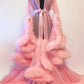 Seindeal Pink Gown Tulle Robe Fur Photoshoot Maternity Maxi Dress