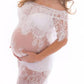 Solid Sheer Off Shoulder Lace Bodycon Boat Neck Baby Shower Dress