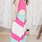 Striped Patchwork Mommy and Me Outfits Baby Shower Fashion Maxi Dress