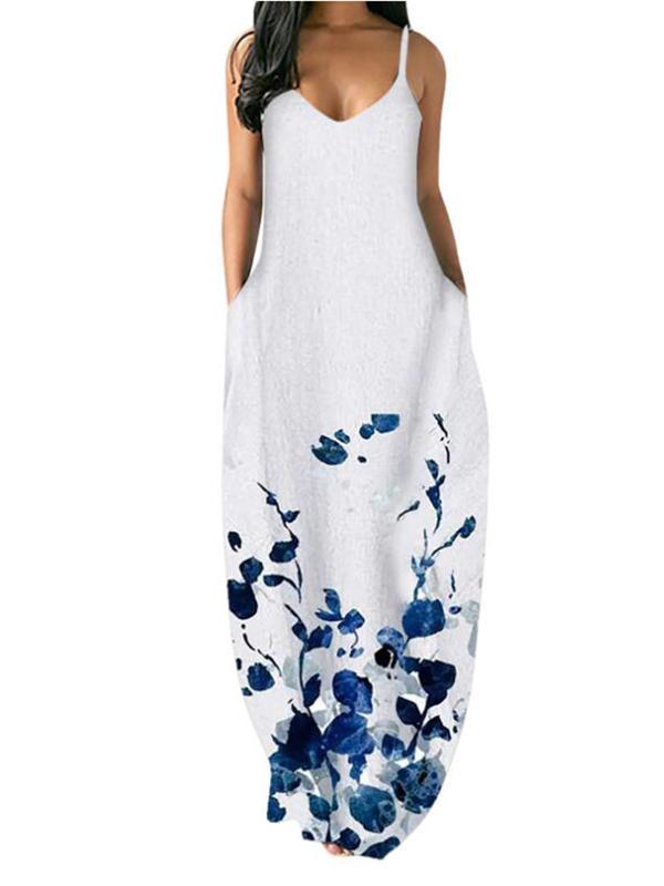 Floral Print Galaxy Print Butterfly Spaghetti Strap Maternity Honey Girl Maxi Dress