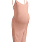 Bodycon Slit Spaghetti Strap Maternity For Babyshower Fashion Midi Dress